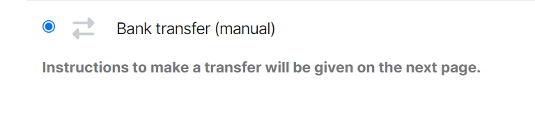 Bank transfer